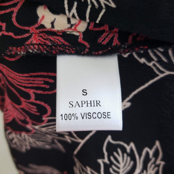 Deby Debo Saphir Floral Print Blouse Black Size Small - Picture 11 of 13